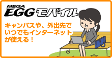 MEGAEGG モバイル キャンパスや、外出先でいつでもインターネットが使える!
