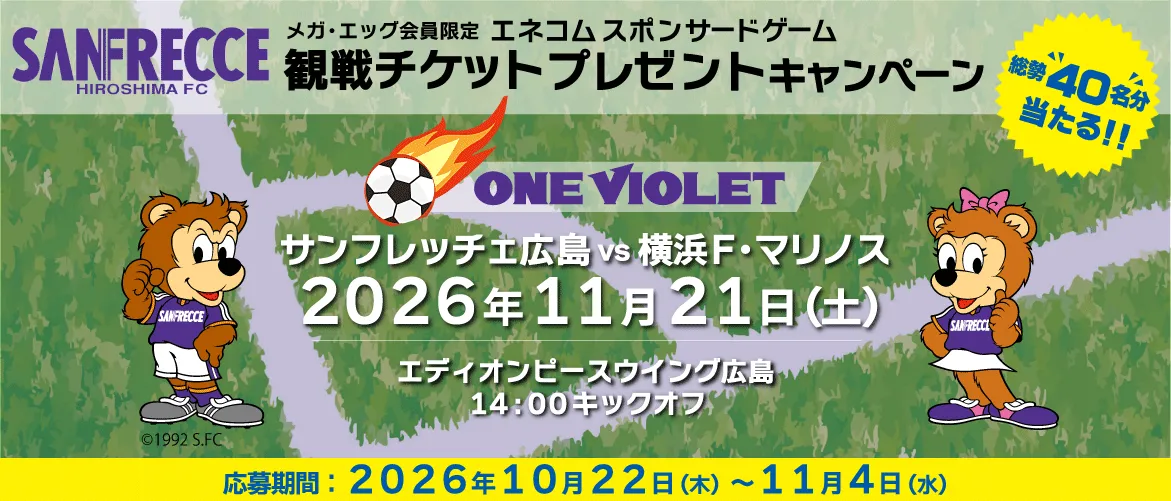 エネコム  スポンサードゲーム　観戦チケットプレゼントキャンペーン