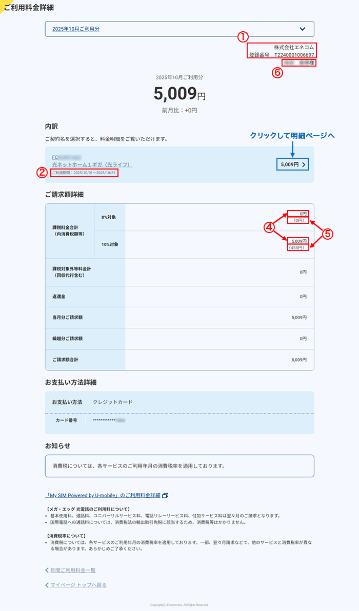 【マイページ（内訳）】