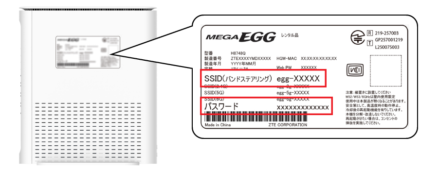 ルータ本体側面貼付ラベル