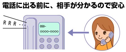 電話に出る前に、相手が分かるので安心