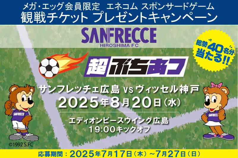 エネコム スポンサードゲーム　観戦チケットプレゼントキャンペーン